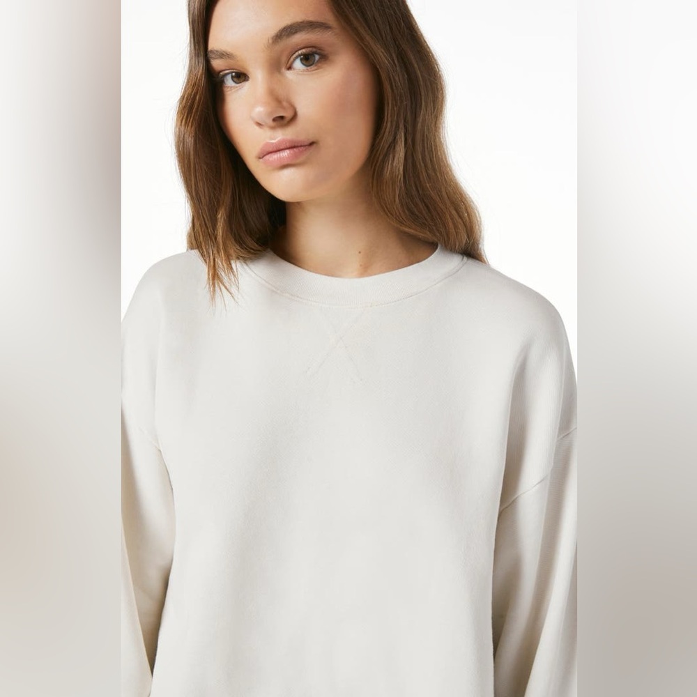 Frame Easy Shirttail Sweatshirt Cream Oversized Size Large - Picture 5 of 9